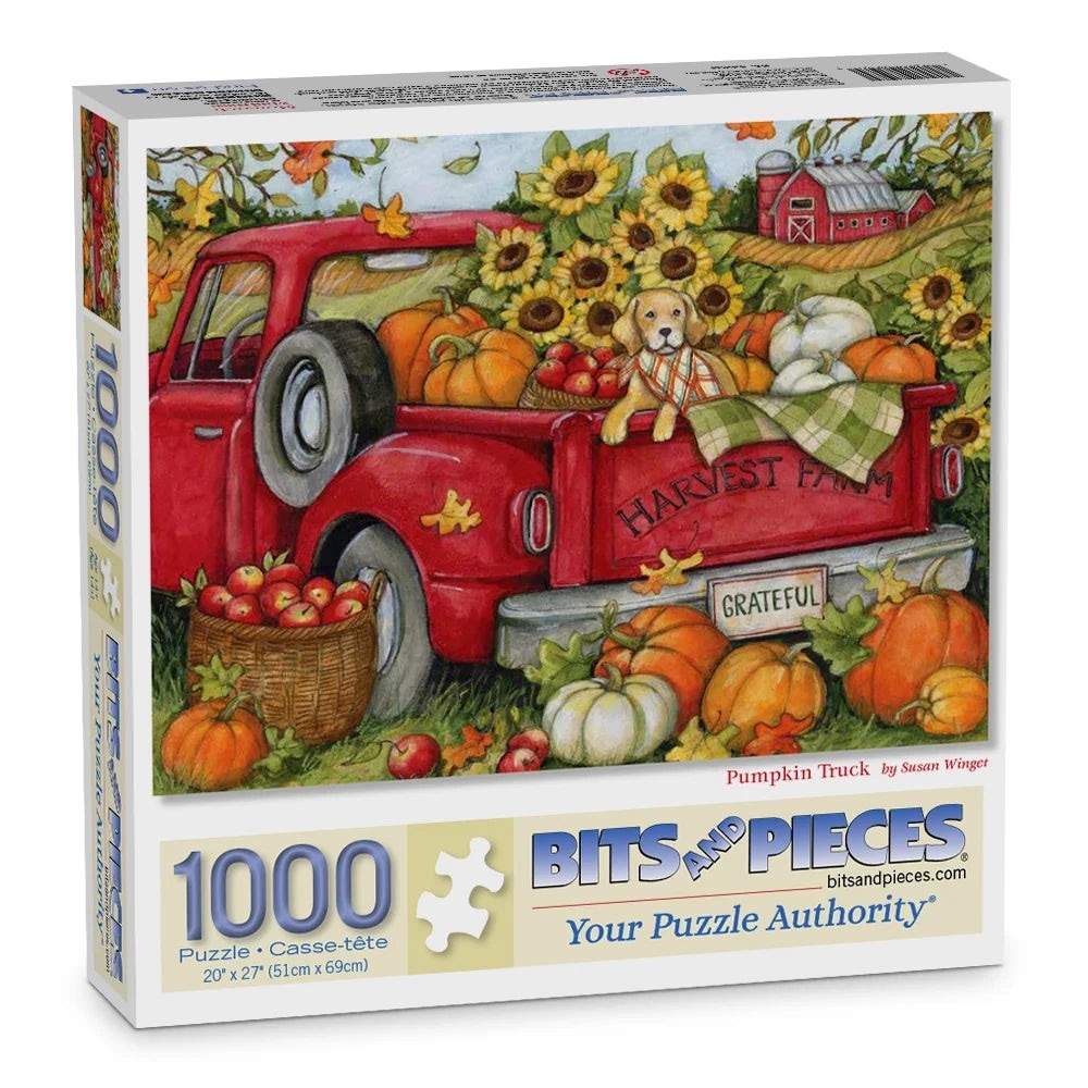 “Pumpkin Truck” Bits and Pieces Puzzle - 1000 Pieces by Susan Winget (1.4lbs)